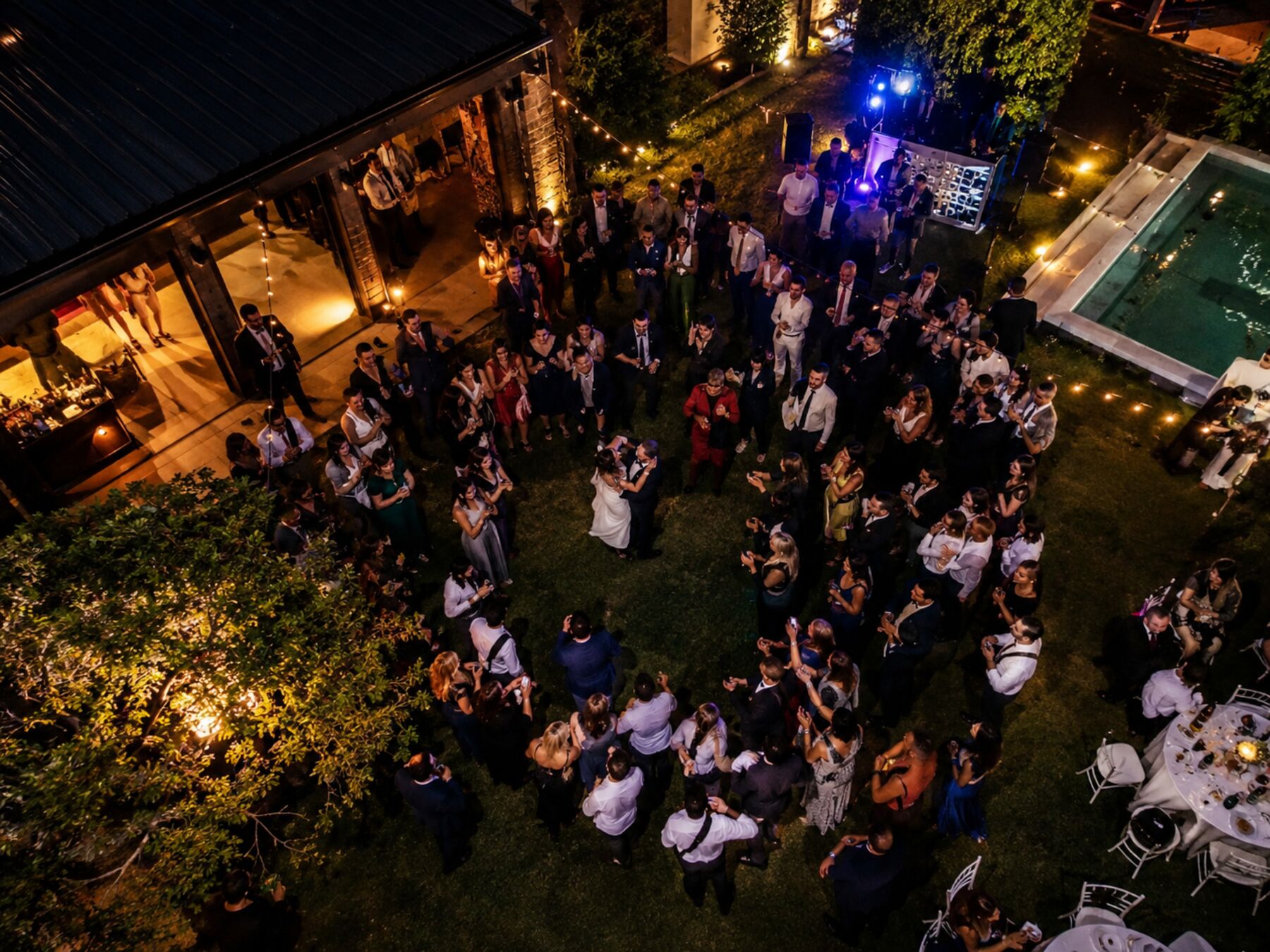 Evento filmado desde el aire
